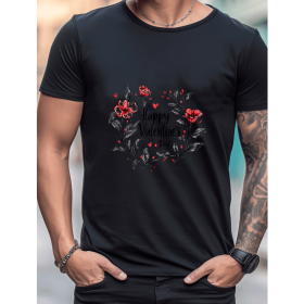 Celebrate in Style with This 100% Cotton Men's Valentine's Day Tee (Style: 75)