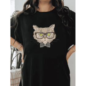 Casual Women's Cotton T-Shirt with Bow Detail - Trendy and Comfortable for Every Season (Style: 199)