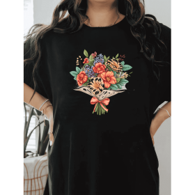 Casual Women's Cotton T-Shirt with Bow Detail - Trendy and Comfortable for Every Season (Style: 496)