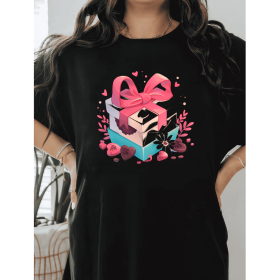 Casual Women's Cotton T-Shirt with Bow Detail - Trendy and Comfortable for Every Season (Style: 185)