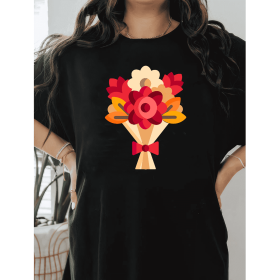 Casual Women's Cotton T-Shirt with Bow Detail - Trendy and Comfortable for Every Season (Style: 217)